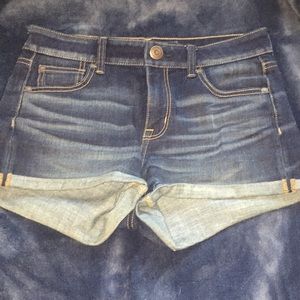 Dark Wash High Rise Shorts